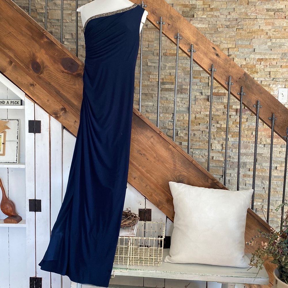 Adrianna Papell Navy Formal Dress